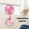 Ventilador Usb Recarregável Portátil Retrátil Dobrável Rosa - 3