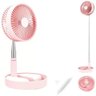 Ventilador Usb Recarregável Portátil Retrátil Dobrável Rosa - 5