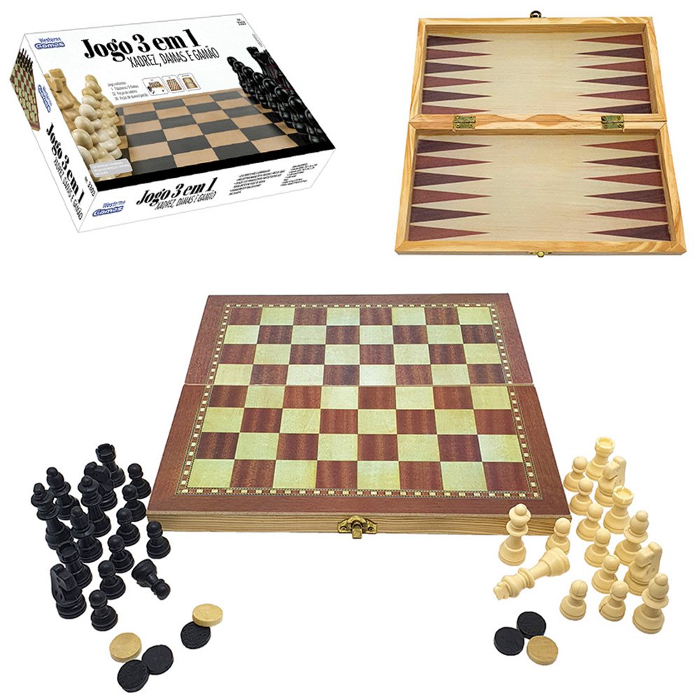 Jogo De Xadrez Profissional Com Peso Tabuleiro 50x50 - Athi