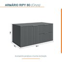 Ver imagem 3 de Armário para Banheiro Suspenso Ripy 80cm Yescasa Cinza