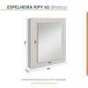 Ver imagem 4 de Espelheira para Banheiro Ripy 60cm Yescasa Branco