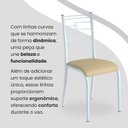 Ver imagem 7 de Conjunto Sala de Jantar Mesa Quadrada 75x75cm Tampo Ardósia Indiana 4 Cadeiras Paraty Branco/Creme