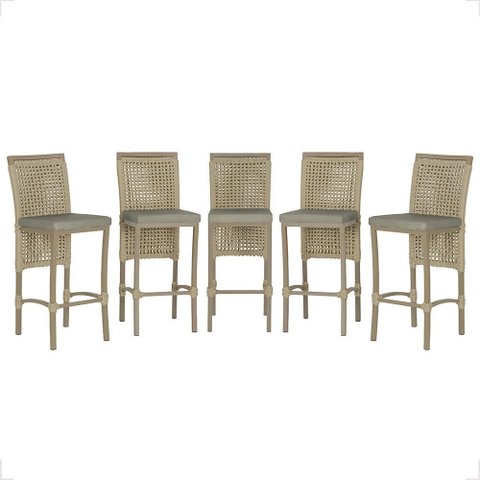 5 Banqueta em Alumínio Roma Fendi Corda Náutica Tecido 8