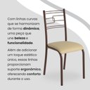 Ver imagem 7 de Conjunto Sala de Jantar Mesa Quadrada 70x70cm Tampo Granito Topázio 4 Cadeiras Paraty Marrom/Creme