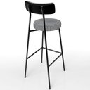 Ver mais imagens de Kit 02 Banquetas Alta Cozinha Sala Jantar Em Aço Milão L02 Couríssimo Preto Pied Poule - Lyam Decor