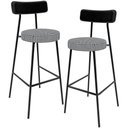Ver imagem 1 de Kit 02 Banquetas Alta Cozinha Sala Jantar Em Aço Milão L02 Couríssimo Preto Pied Poule - Lyam Decor