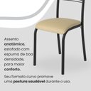 Ver imagem 6 de Conjunto Sala de Jantar Mesa Quadrada 70x70cm Tampo Granito Topázio 4 Cadeiras Paraty Preto/Creme/Fosco