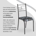 Ver imagem 7 de Conjunto Sala de Jantar Mesa Quadrada 70x70cm Tampo Granito Topázio 4 Cadeiras Paraty Prata/Preto Floral/Mart