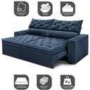 Ver imagem 3 de Sofá Retrátil e Reclinável 2,30m Essence Velusoft Azul Cama Inbox