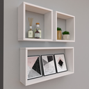 Ver imagem 2 de Kit com 3 Nichos Decoração para Sala Branco Retangular