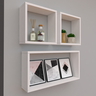 Kit com 3 Nichos Decoração para Sala Branco Retangular - 2