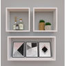 Kit com 3 Nichos Decoração para Sala Branco Retangular - 1