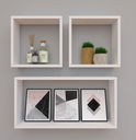 Ver imagem 1 de Kit com 3 Nichos Decoração para Sala Branco Retangular