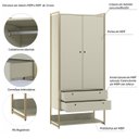 Ver imagem 5 de Guarda Roupa Modulado Closet Industrial 89cm 2 Portas 2 Gavetas Bege/Off White Ac