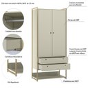 Ver imagem 5 de Guarda Roupa Modulado Closet Industrial 89cm 2 Portas 2 Gavetas Off White Ac