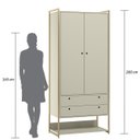 Ver imagem 3 de Guarda Roupa Modulado Closet Industrial 89cm 2 Portas 2 Gavetas 