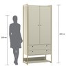 Modulo closet Industrial 89cm 2 Portas 2 Gavetas - Estrutura Metálica - 3
