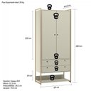 Ver imagem 4 de Guarda Roupa Modulado Closet Industrial 89cm 2 Portas 2 Gavetas Off White Ac