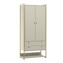 Ver imagem 2 de Guarda Roupa Modulado Closet Industrial 89cm 2 Portas 2 Gavetas Bege/Off White Ac