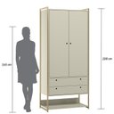 Ver imagem 3 de Guarda Roupa Modulado Closet Industrial 89cm 2 Portas 2 Gavetas Off White Ac