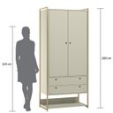 Ver imagem 3 de Guarda Roupa Modulado Closet Industrial 89cm 2 Portas 2 Gavetas Bege/Off White Ac