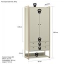 Ver imagem 4 de Guarda Roupa Modulado Closet Industrial 89cm 2 Portas 2 Gavetas Bege/Off White Ac