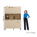 Ver imagem 3 de Armário de Cozinha 6 Portas 1 Gaveta Kit Gênova Bege/Freijó/Soft