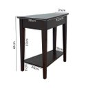 Ver imagem 2 de Mesa Lateral Sala com Prateleira Madeira Maciça Marrom Adan Idimex