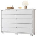 Ver imagem 6 de Guarda Roupa Casal Doble 08 Portas com Espelho e Cômoda Duetto Branco - Móveis Albatroz