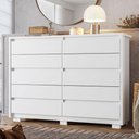 Ver imagem 7 de Guarda Roupa Casal Doble 08 Portas com Espelho e Cômoda Duetto Branco - Móveis Albatroz