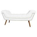 Ver imagem 1 de Recamier Calçadeira Estofado Sienna King 195 Cm Corano Branco - LM DECOR