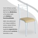 Ver imagem 7 de Conjunto Sala de Jantar Mesa Quadrada 70x70cm Tampo Granito Topázio 4 Cadeiras Paraty Branco/Creme