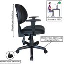 Ver imagem 4 de Cadeira Executiva Back System Lisa com Braços reguláveis Cor Preta