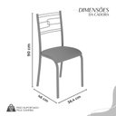 Ver imagem 4 de Conjunto Sala de Jantar Mesa Quadrada 70x70cm Tampo Mdp Off White 4 Cadeiras Paraty