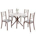 Ver imagem 2 de Conjunto Sala de Jantar Mesa Quadrada 70x70cm Tampo MDP Off White 4 Cadeiras Paraty Marrom/Paraopeba