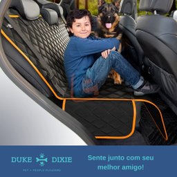 Kit Capa Pet Protetor Banco Traseiro Laranja e Luva Tira Pelo Cão Duke e Dixie - 5