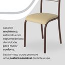 Ver imagem 6 de Conjunto Sala de Jantar Mesa Quadrada 70x70cm Tampo MDP Off White 4 Cadeiras Paraty Marrom/Creme