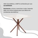 Ver mais imagens de Conjunto Sala de Jantar Mesa Quadrada 70x70cm Tampo MDP Off White 4 Cadeiras Paraty Marrom/Creme