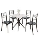 Ver imagem 2 de Conjunto Sala de Jantar Mesa Quadrada 70x70cm Tampo Mdp Off White 4 Cadeiras Paraty