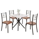 Ver imagem 2 de Conjunto Sala de Jantar Mesa Quadrada 70x70cm Tampo Mdp Off White 4 Cadeiras Paraty