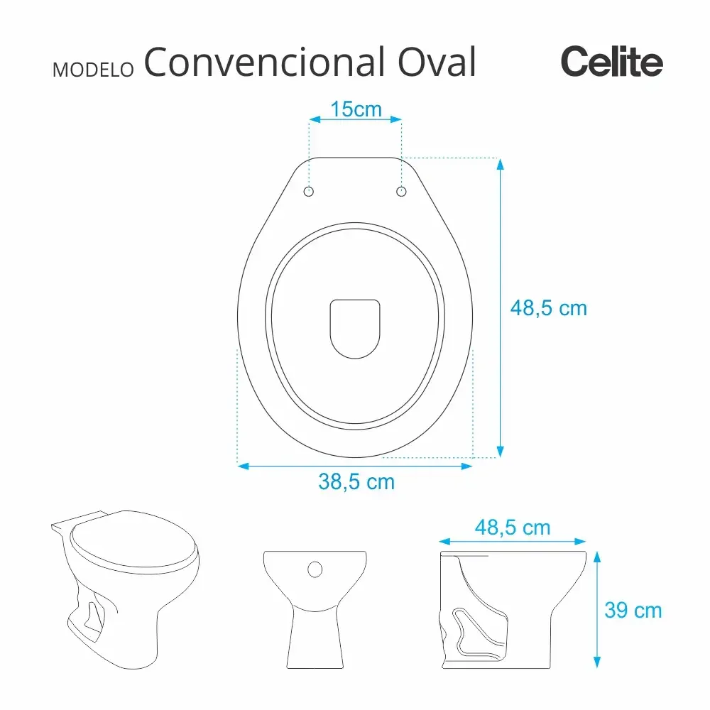 Assento Sanitário Poliester Soft Close Convencional / Oval Rosato para vaso Celite - 2