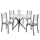 Ver imagem 2 de Conjunto Sala de Jantar Mesa Quadrada 70x70cm Tampo Mdp Off White 4 Cadeiras Paraty