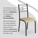 Ver imagem 7 de Conjunto Sala de Jantar Mesa Quadrada 70x70cm Tampo MDP Off White 4 Cadeiras Paraty Preto/Creme/Fosco