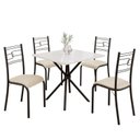 Ver imagem 2 de Conjunto Sala de Jantar Mesa Quadrada 70x70cm Tampo Mdp Off White 4 Cadeiras Paraty