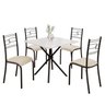 Conjunto Sala de Jantar Mesa Quadrada 70x70cm Tampo Mdp Off White 4 Cadeiras Paraty - 2