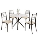 Ver imagem 2 de Conjunto Sala de Jantar Mesa Quadrada 70x70cm Tampo MDP Off White 4 Cadeiras Paraty Preto/Creme/Fosco