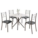 Ver imagem 2 de Conjunto Sala de Jantar Mesa Quadrada 70x70cm Tampo Mdp Off White 4 Cadeiras Paraty