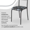 Ver imagem 6 de Conjunto Sala de Jantar Mesa Quadrada 70x70cm Tampo MDP Off White 4 Cadeiras Paraty Prata/Preto Floral/Mart