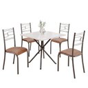 Ver imagem 2 de Conjunto Sala de Jantar Mesa Quadrada 70x70cm Tampo Mdp Off White 4 Cadeiras Paraty