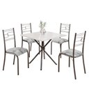 Ver imagem 2 de Conjunto Sala de Jantar Mesa Quadrada 70x70cm Tampo Mdp Off White 4 Cadeiras Paraty